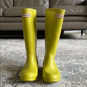 Hunter Original Kids Chartreuse Waterproof Rain Boots